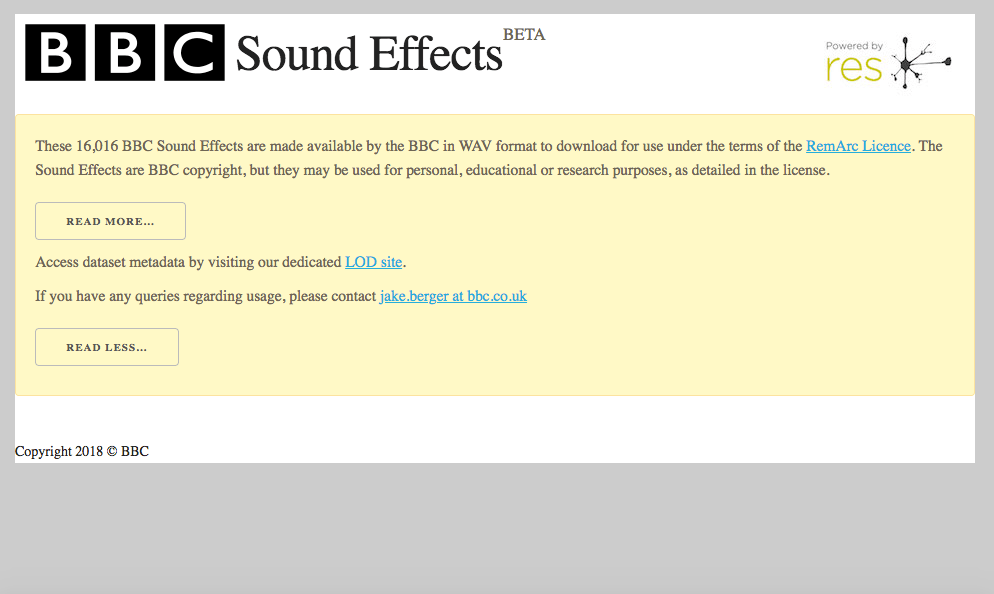 BBC releases 16,000 sound effect samples