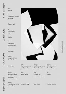 Berlin Atonal First Wave Line up