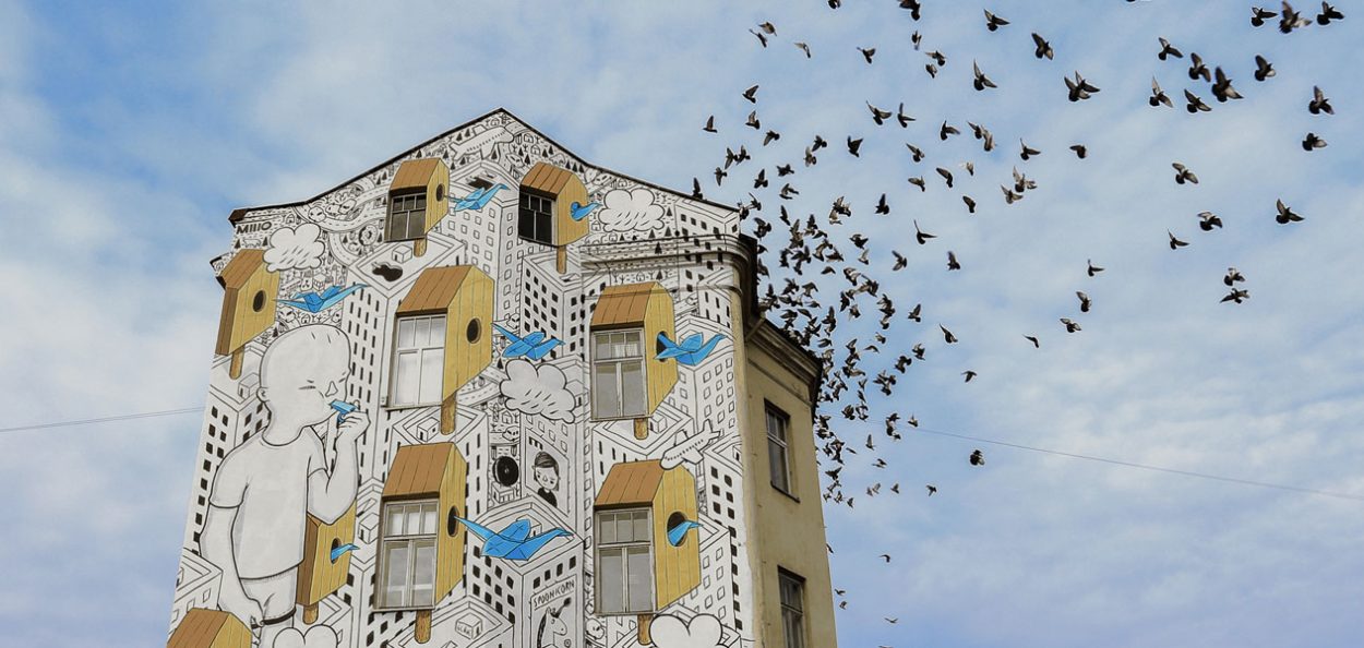 Large-scale mural stories of Millo